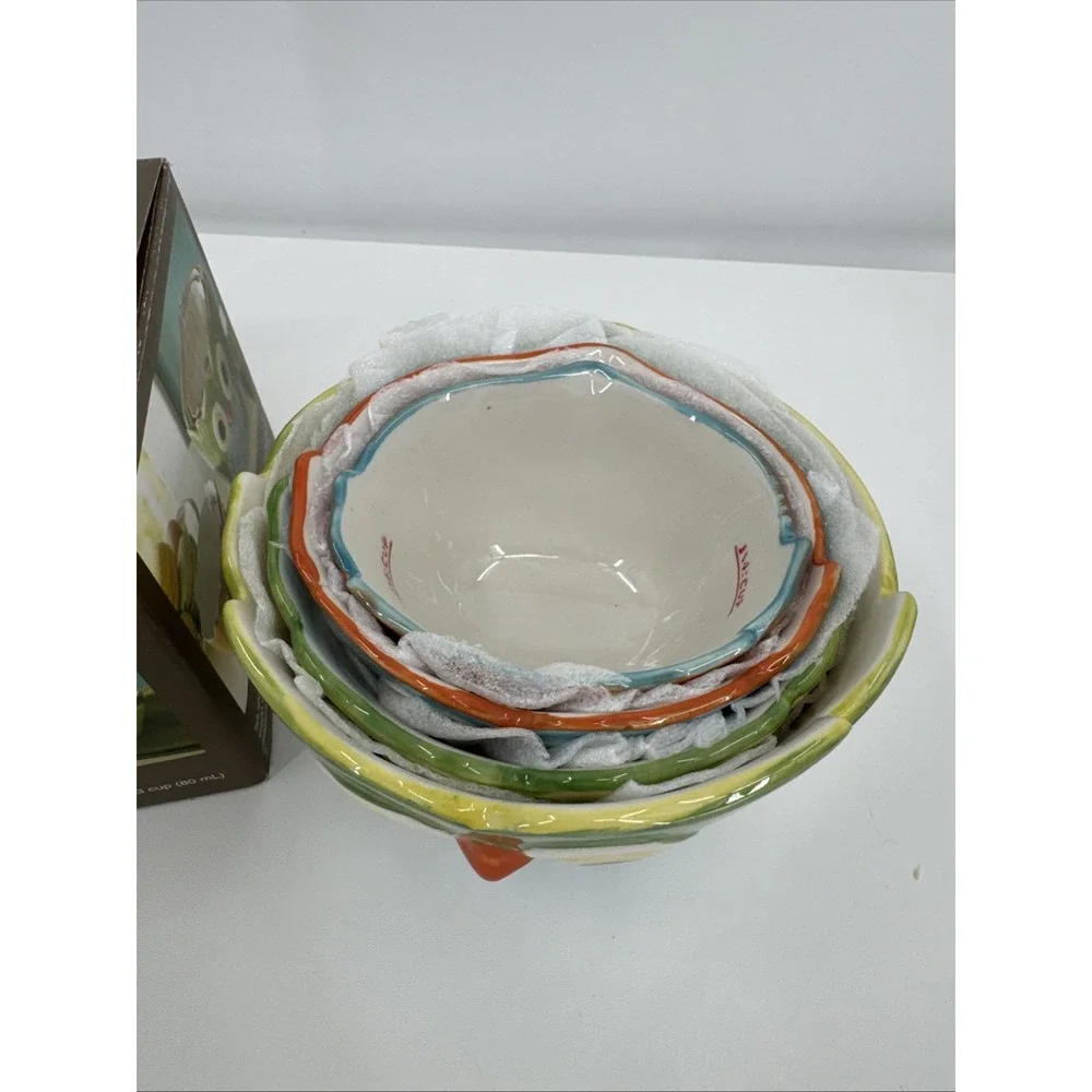 Pier 1 Owl Ceramic Measuring Cup 4‎ Piece Set Brand New.  Adorable